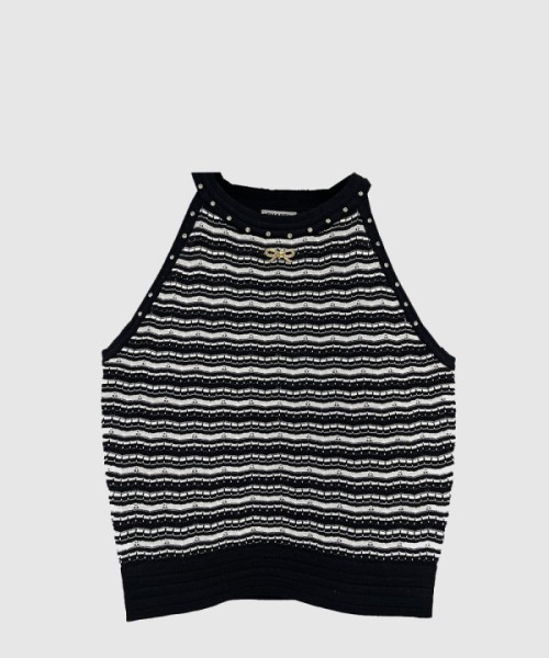 샤넬 로고 나시 톱