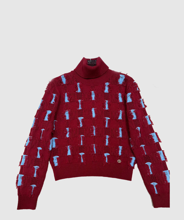 샤넬 로고 쇼트 면 톱