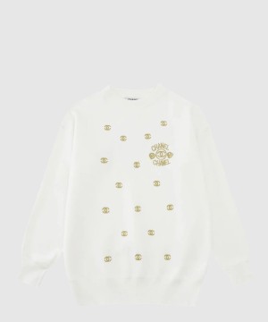 샤넬 로고 쇼트 면 톱