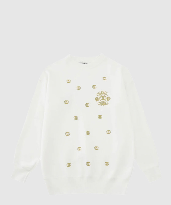 샤넬 로고 쇼트 면 톱