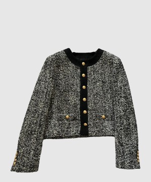 샤넬 로고 쇼트 코트