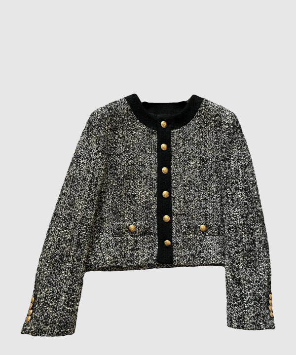 샤넬 로고 쇼트 코트