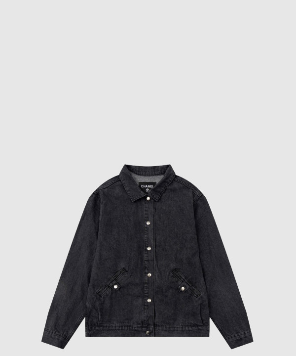 샤넬 로고 프린트 쇼트 코트