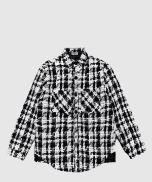 샤넬 로고 체크 코트