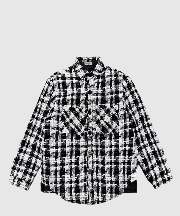 샤넬 로고 체크 코트