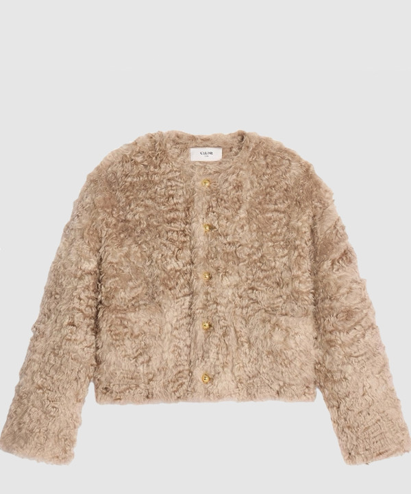 셀린느 느 모헤어 부클레 가디건 베스트