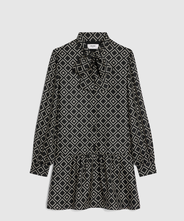 셀린느 바스크 미니 드레스 실크 트윌