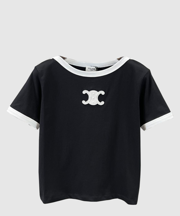 셀린느 로고 프린트 반팔