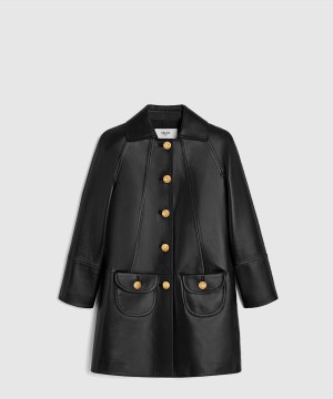 셀린느 클로딘 칼라 코트 소프트 램스킨