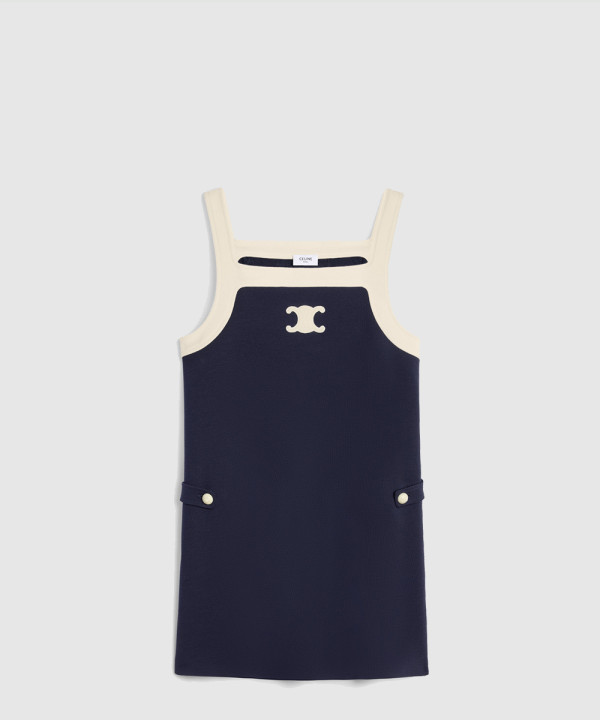 셀린느 울 저지 미니 드레스