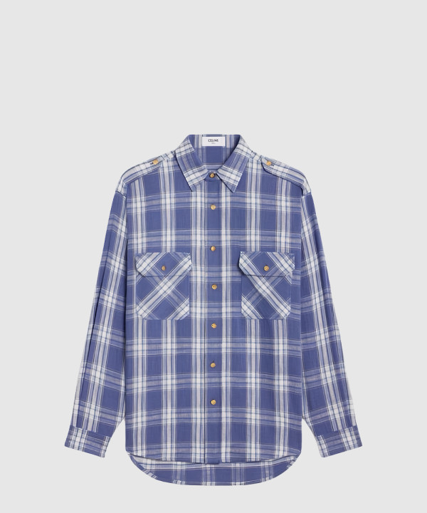 셀린느 체크 셔츠 자켓