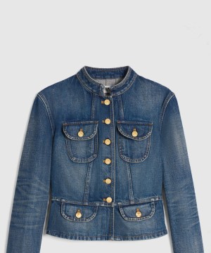 셀린느 로고 데님 코트