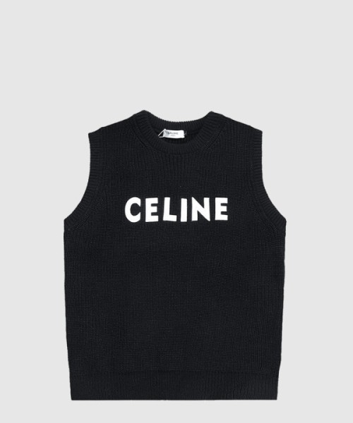 셀린느 로고 민소매 크롭