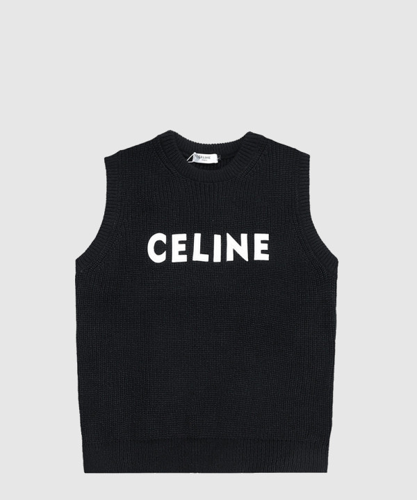 셀린느 로고 민소매 크롭