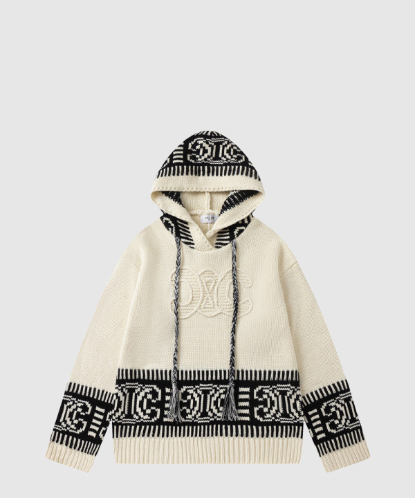 셀린느 로고 후드 긴팔