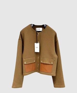 셀린느 로고 쇼트 코트