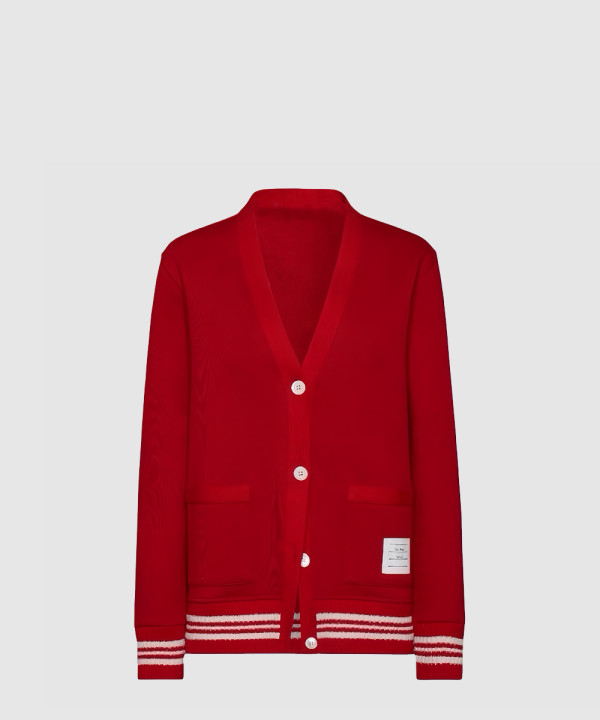 톰브라운 스트라이프 트리밍 가디건