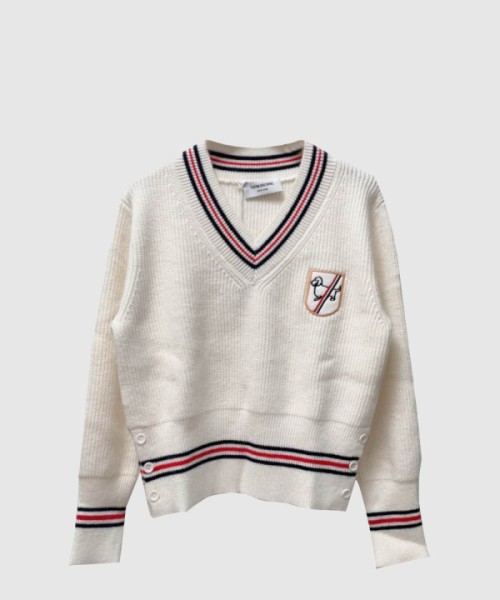 톰브라운 프린트 니트 톱