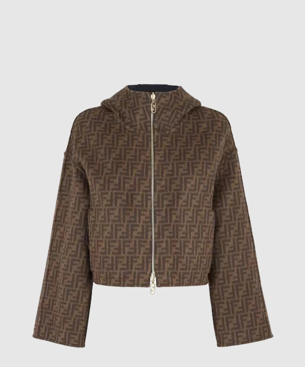 펜디 로고 쇼트 코트