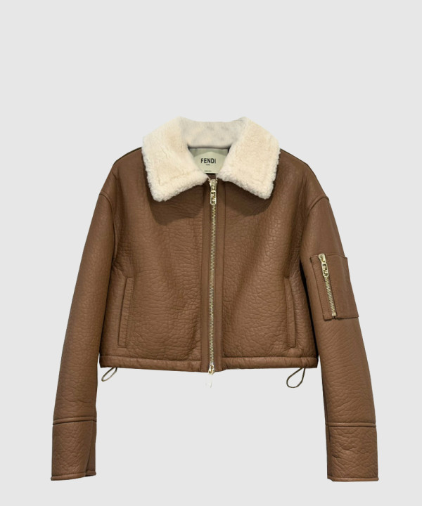 펜디 로고 쇼트 코트