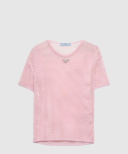 프라다 코튼 매쉬 탑