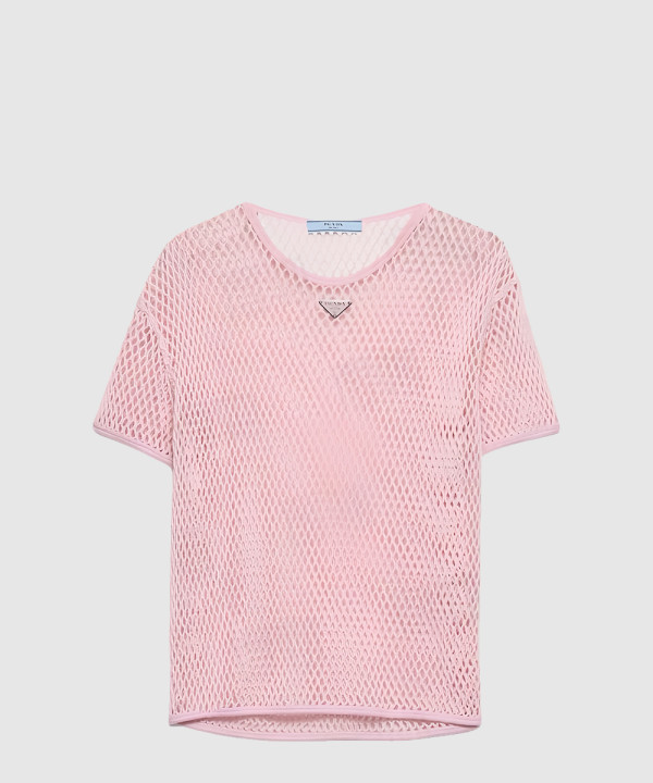 프라다 코튼 매쉬 탑