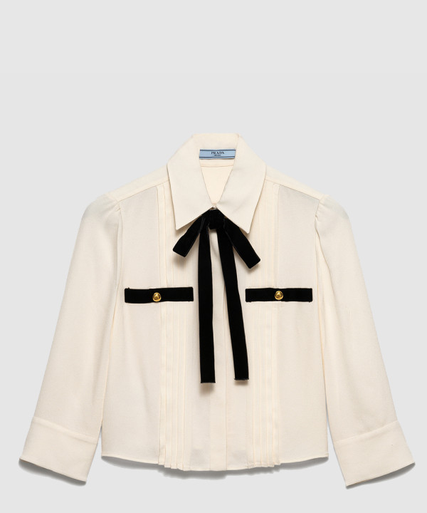 프라다 플리츠 사브레 셔츠