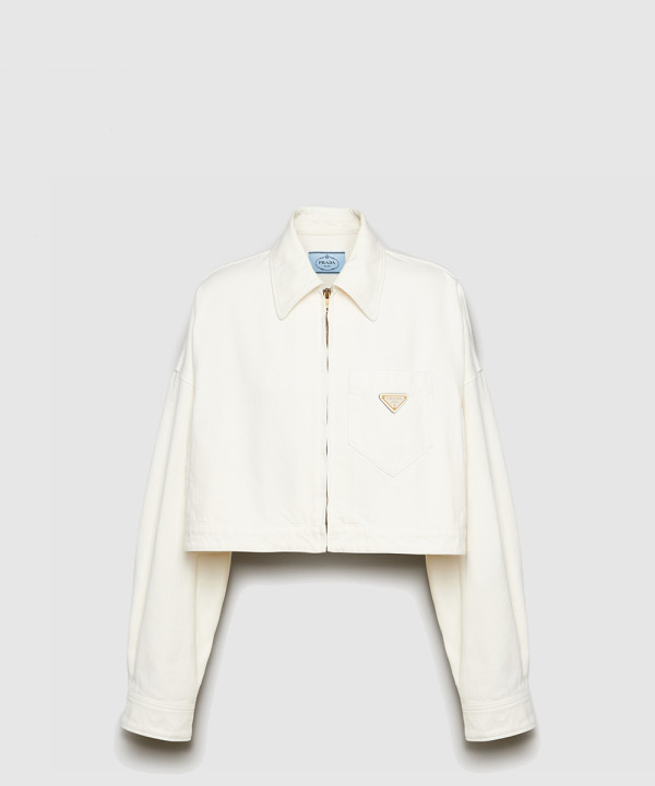 프라다 크롭 오가닉 데님 재킷