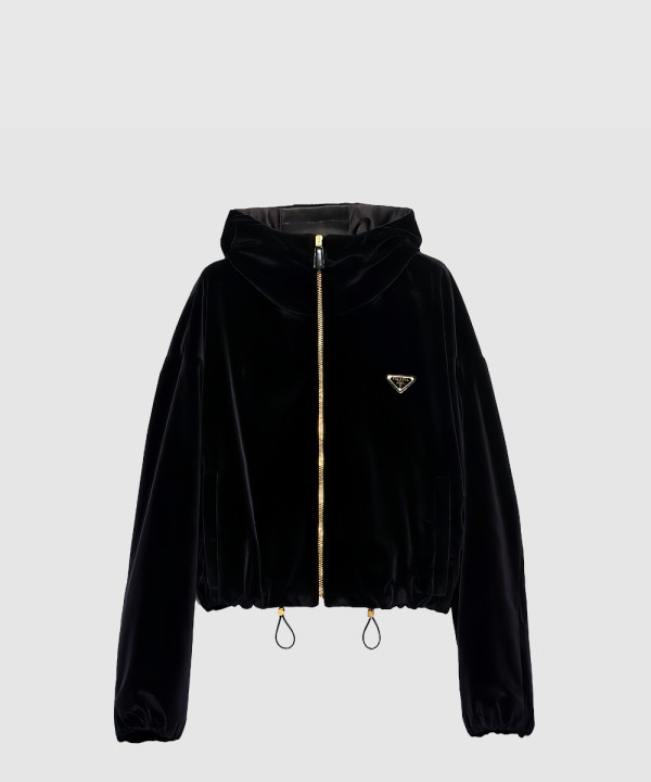프라다 벨벳 블 재킷