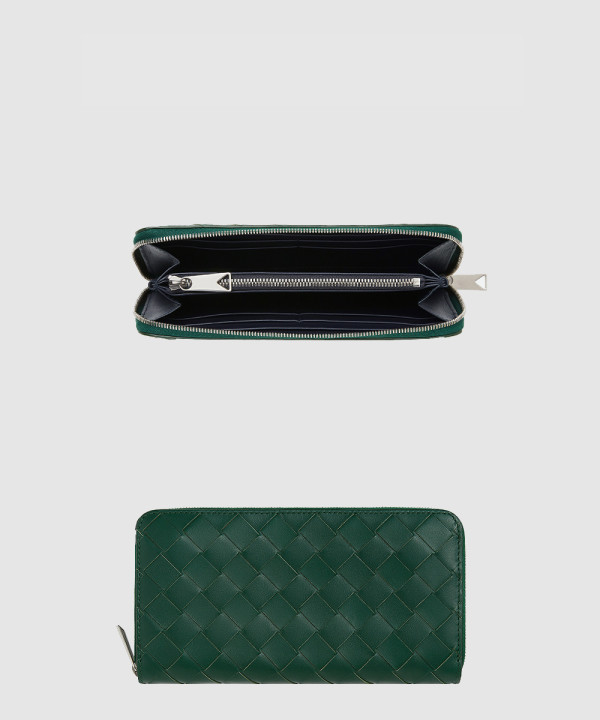 보테가베네타 인트레치아토 지퍼-어라운드 지갑 593217
