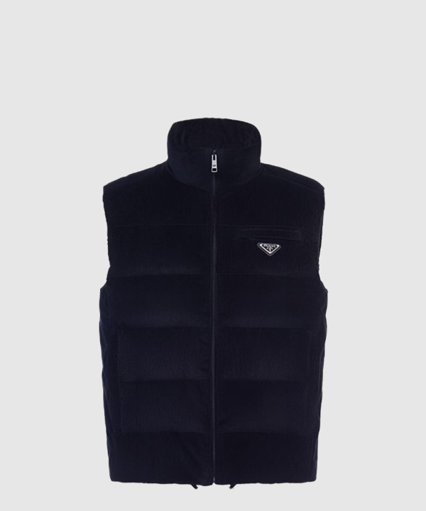 프라다 로고 쇼트 코트