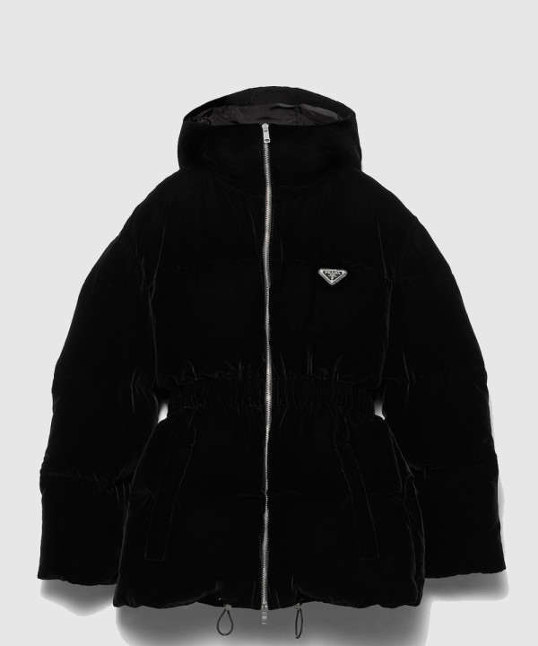 프라다 로고 쇼트 코트