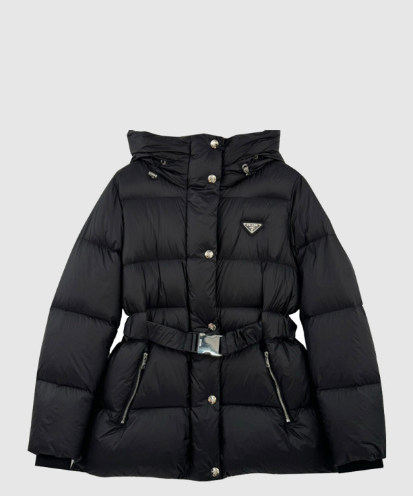 프라다 로고 쇼트 코트