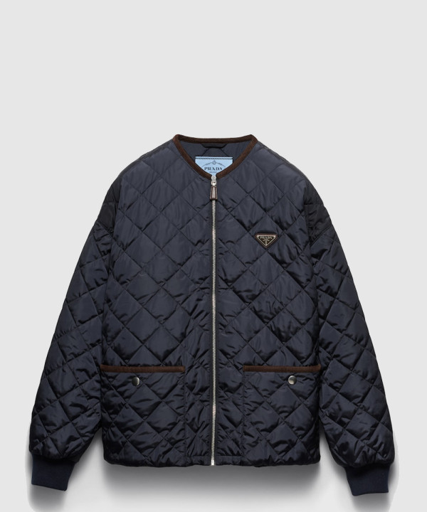 프라다 로고 쇼트 코트