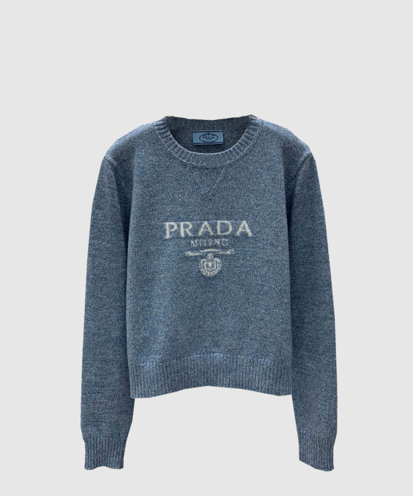 프라다 로고 니트 상의