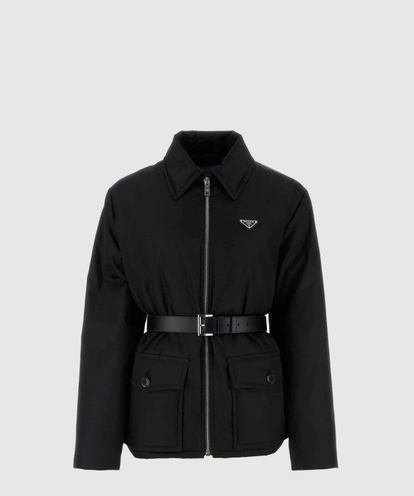 프라다 로고 쇼트 코트