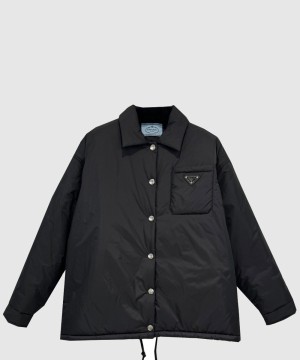 프라다 로고 쇼트 코트