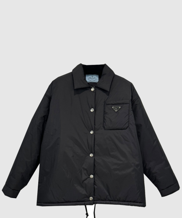프라다 로고 쇼트 코트