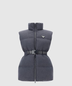 프라다 로고 쇼트 코트