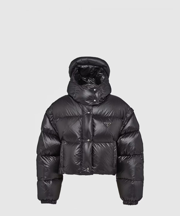 프라다 로고 쇼트 패딩