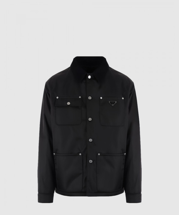 프라다 로고 긴팔 코트