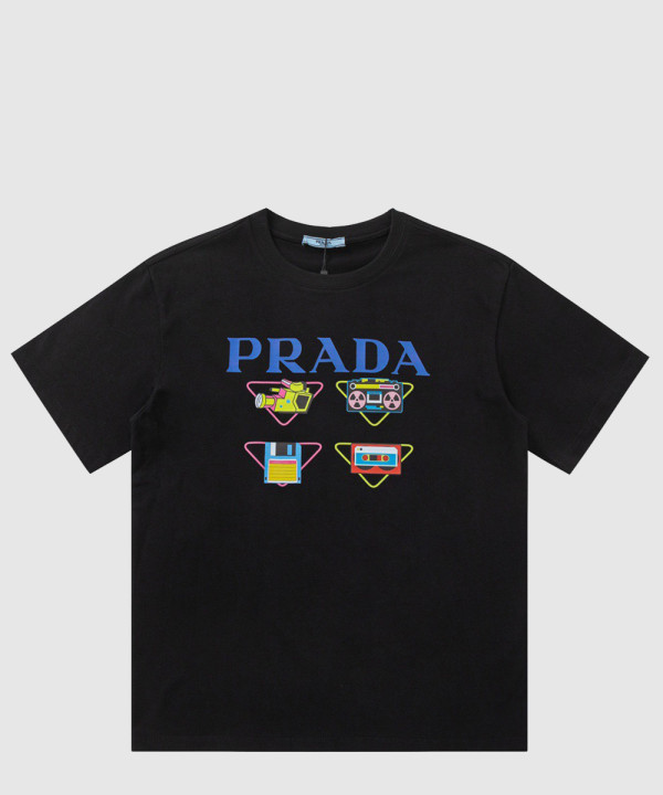 프라다 플라워 코튼 톱