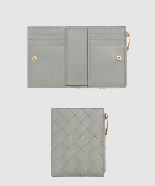 보테가베네타 스몰 인트레치아토 폴더형 지퍼 지갑 742330