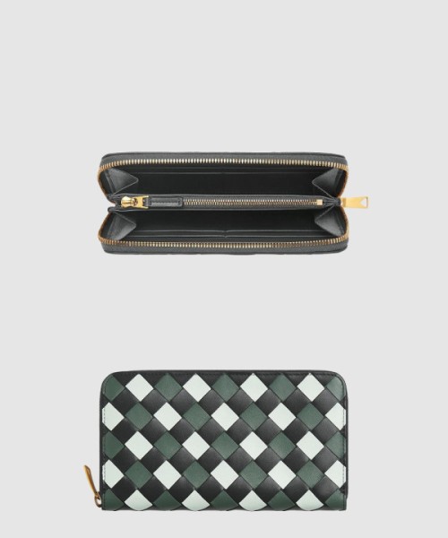보테가베네타 소가죽 위빙 지퍼 지갑 742332
