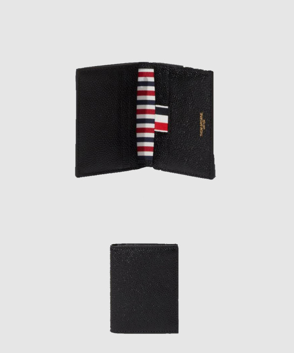 톰브라운 페블 그레인 레더 더블 카드 홀더 MAW021