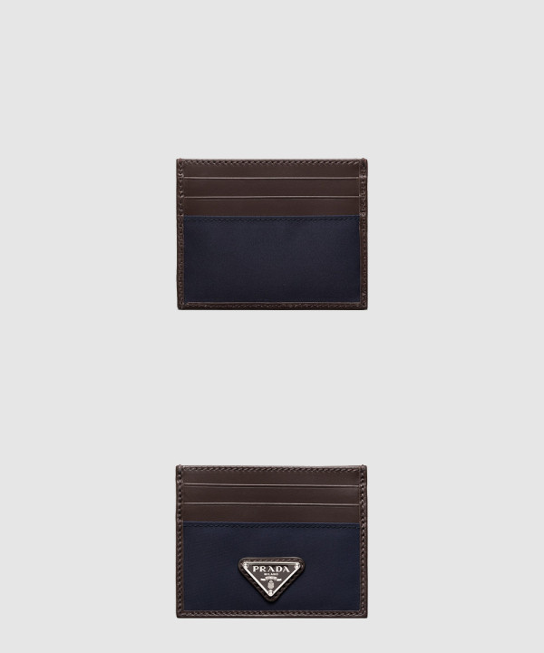 프라다 리나일론 및 가죽 카드 지갑 2MC025