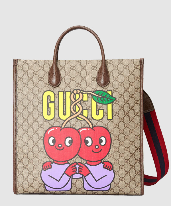 구찌 체리 프린트 미듐 토트백 703264