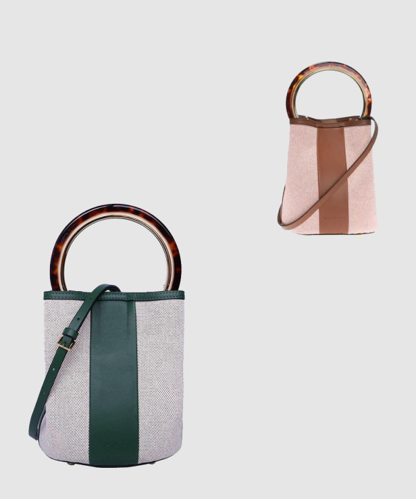 마르니 파니에 캔버스 토트백