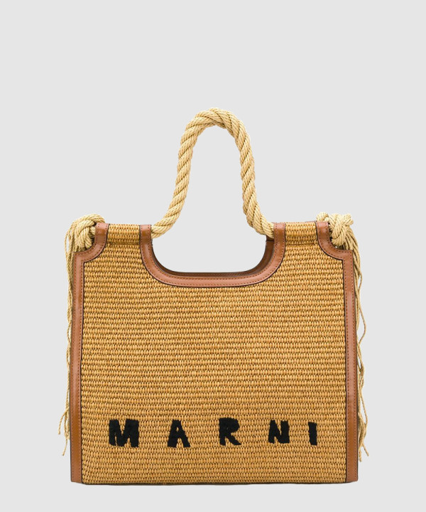 마르니 노스사우스 라피아 토트백