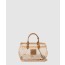 미우미우 가죽 트리밍이 있는 우븐 패브릭 핸드백 5BA285